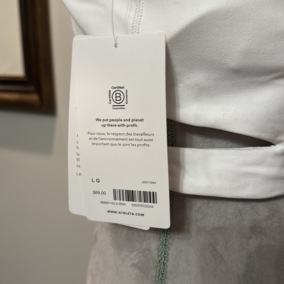 Athleta conscious white cut out crop tank D DD NWT L - Picture 6 of 11